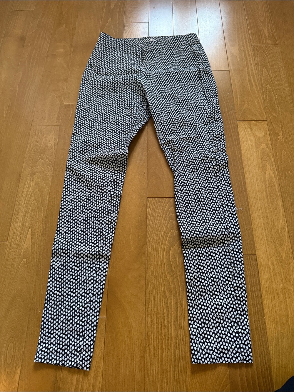 Michael Kors Black and White Printed Slim Dress Pants